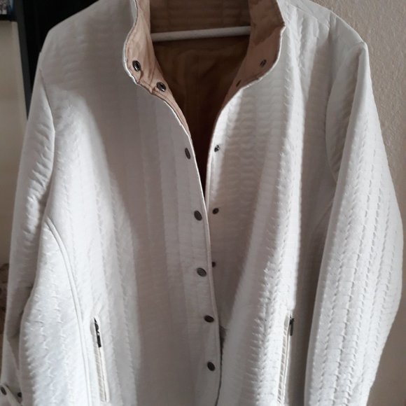 NEW Quilted White Stand Collar WASHABLE Jacket 3X - Picture 7 of 7